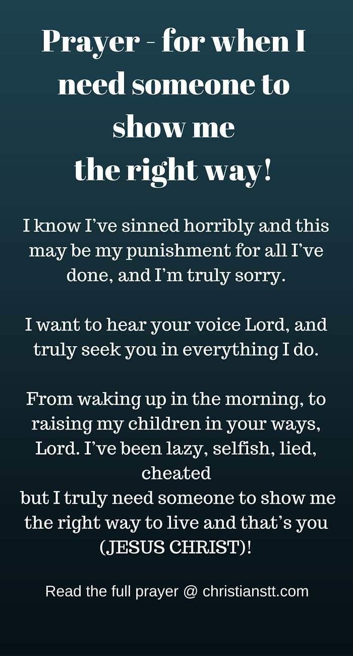 prayer for when I need someone to show me the right way
