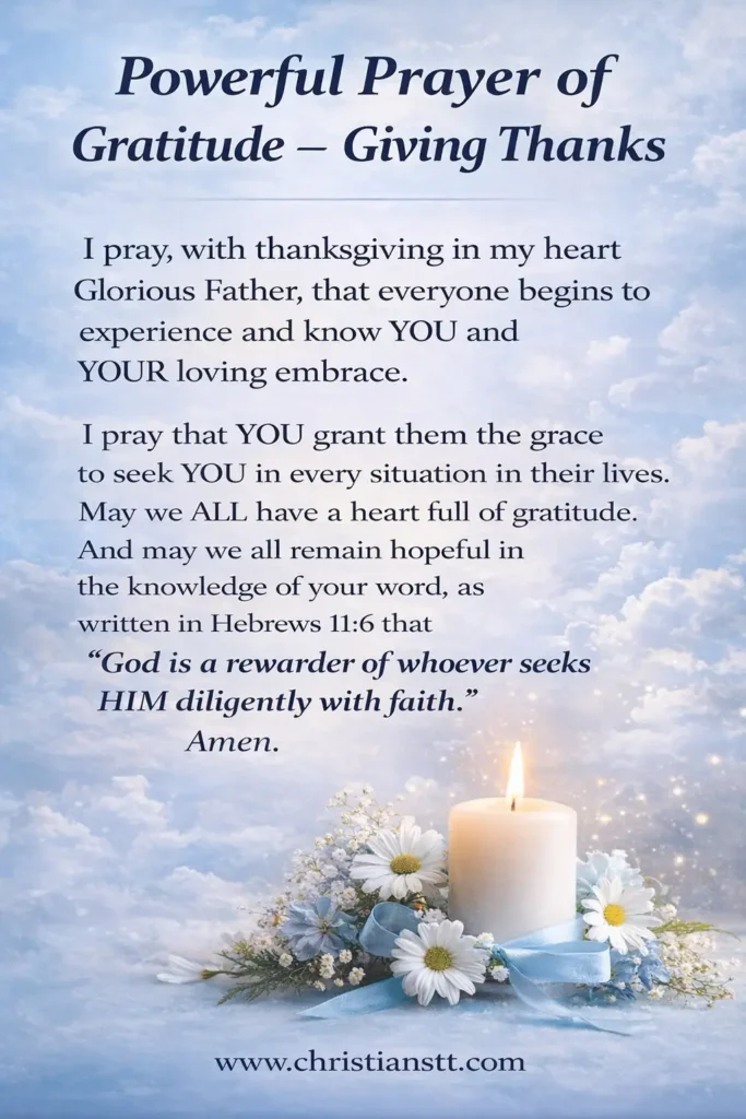 Powerful Prayer of Gratitude – Giving Thanks