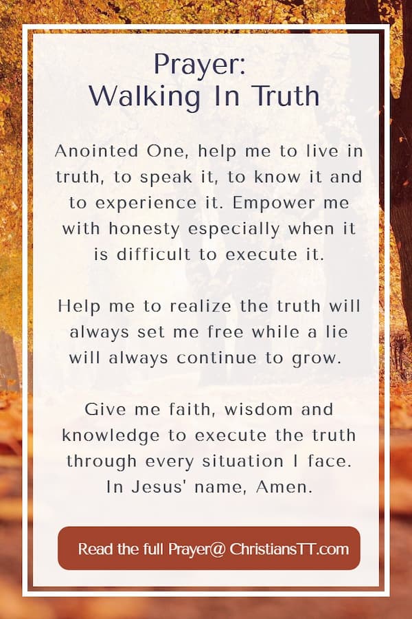 Prayer:
Walking In Truth